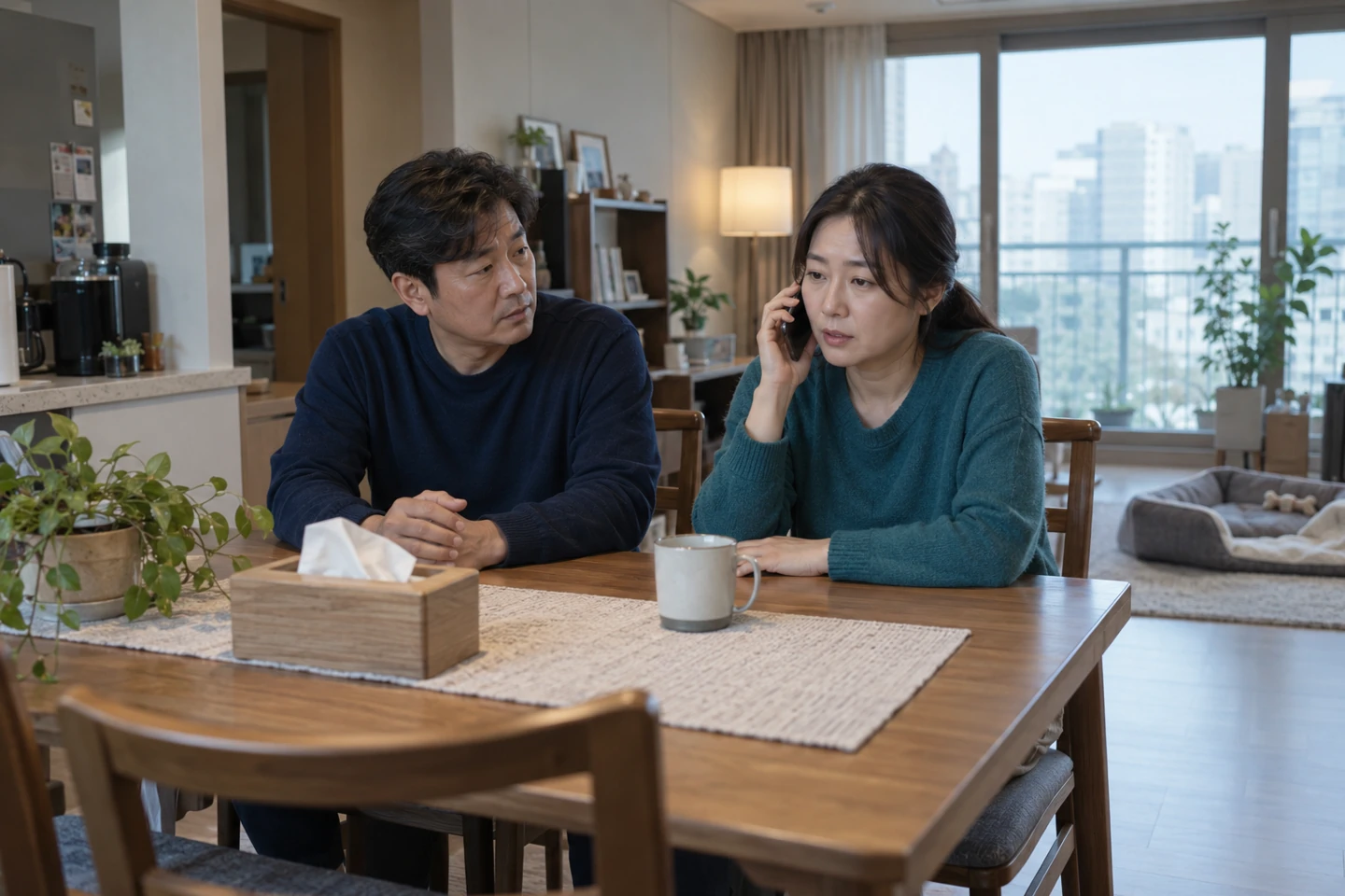 결정은 함께 들어요 — 비용이나 일정처럼 다시 확인할 내용은 가족과 공유합니다. 한 사람이 모든 답을 바로 정하지 않아도 됩니다.