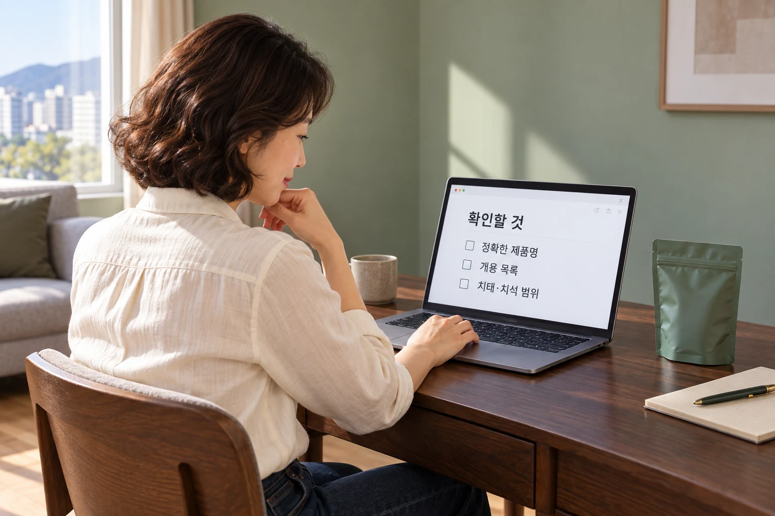제품 확인 항목을 살펴보는 보호자
