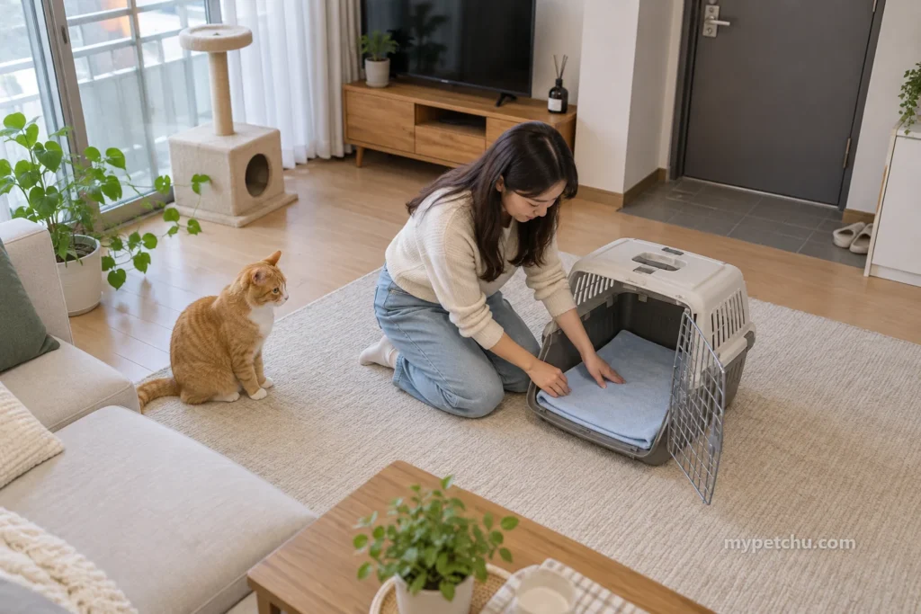 고양이 이동장 깔개, 수건·흡수패드·전용 매트는 역할이 달라요
